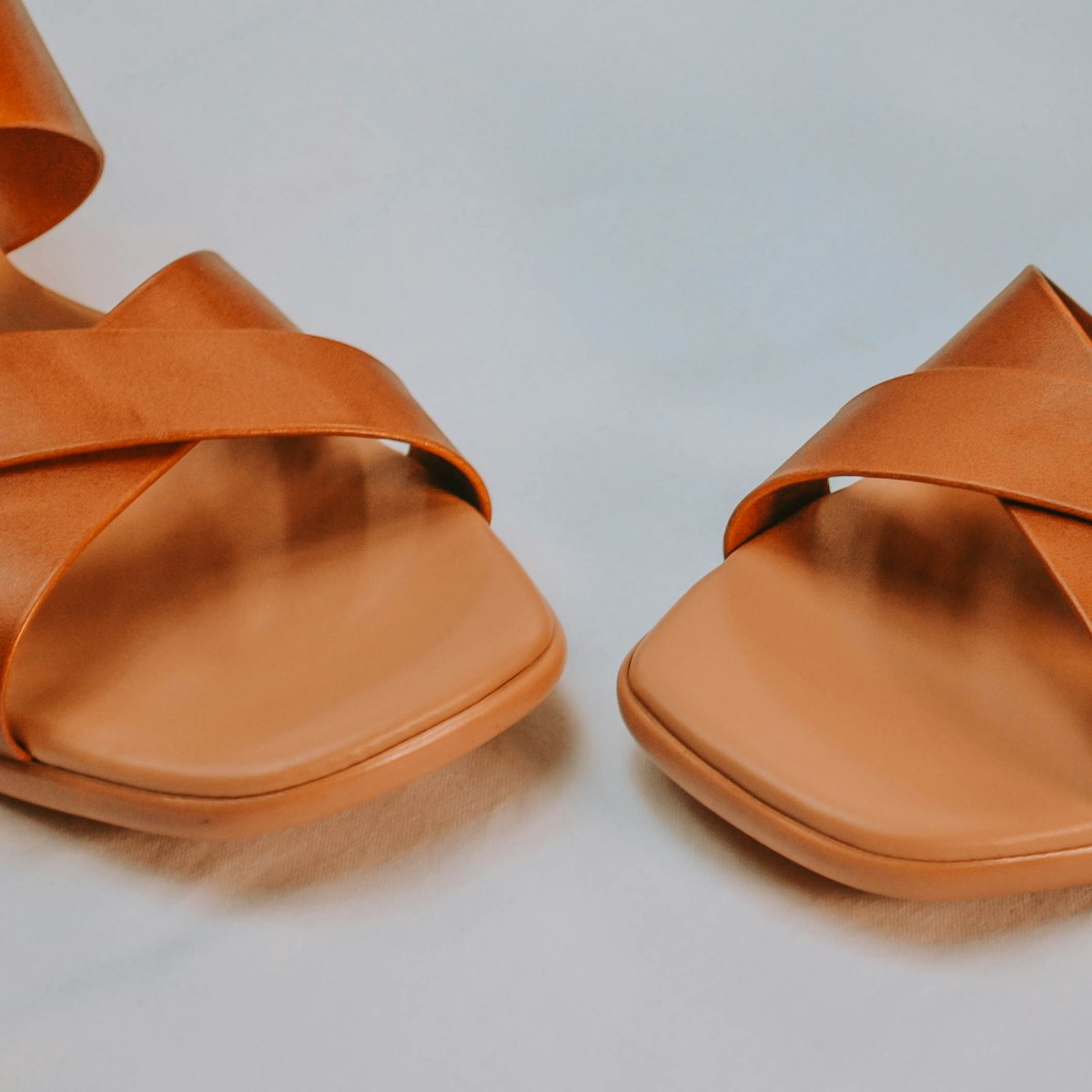 Cross-Strap Leather Sandals