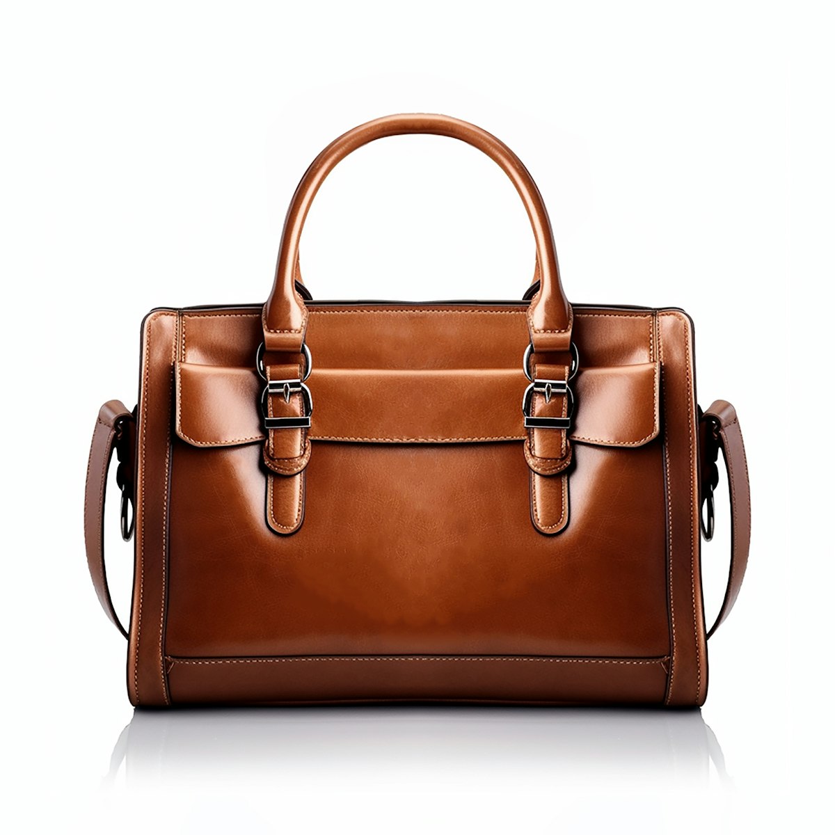 Cognac Leather Handbag