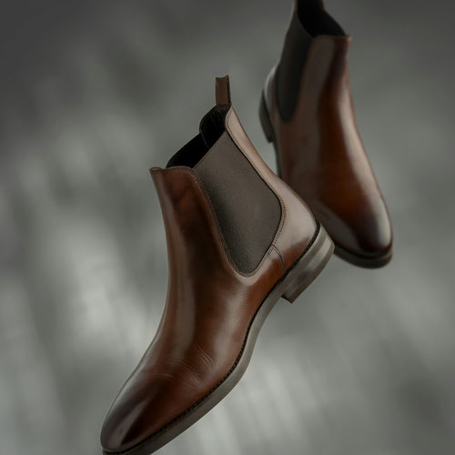Brown Leather Chelsea Boots